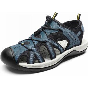 Hiking Sandals Men's Dark Blue Athletic Cushioned Closed Toe Fisherman Shoes